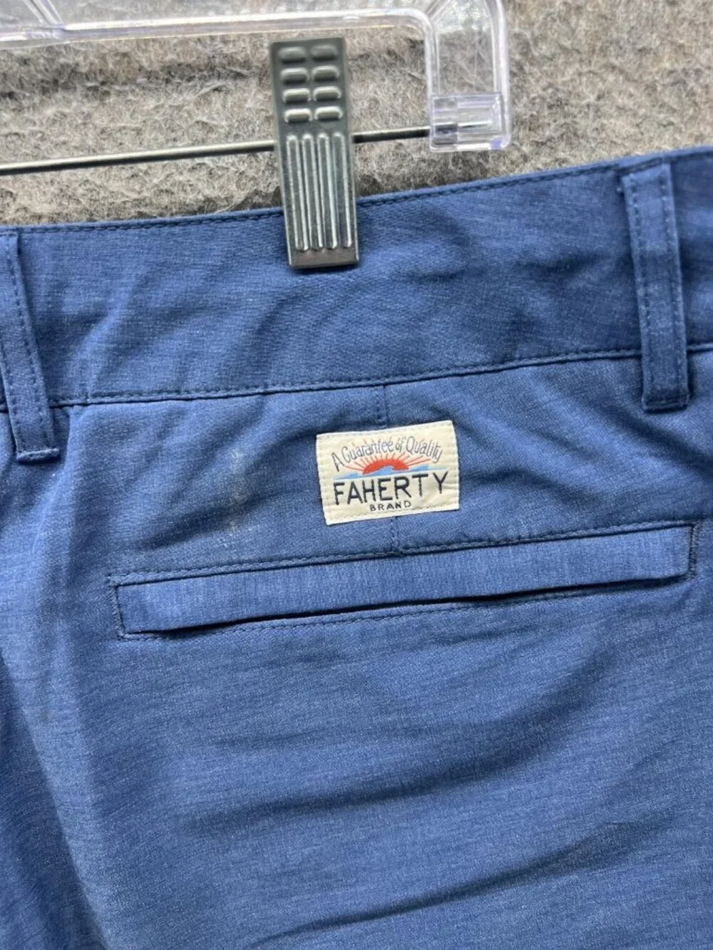 Faherty ALLDAY SHORTS Shorts Mens 34 Blue Knit Chino Stretch 9 Inseam Summer